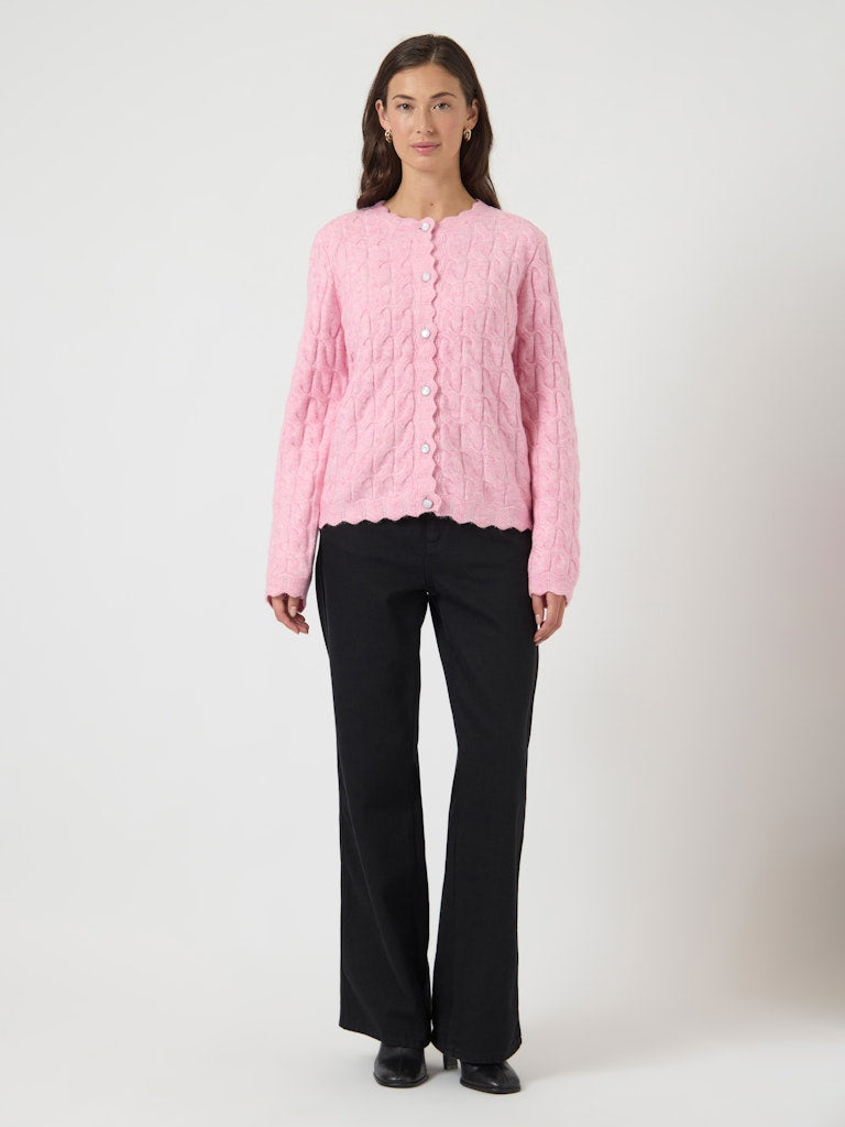 YAS BUBERA LS KNIT CARDIGAN | ROZE