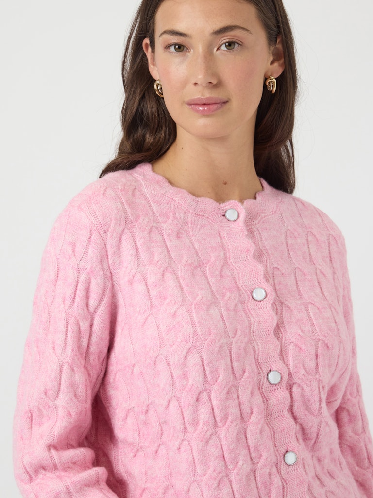 YAS BUBERA LS KNIT CARDIGAN | ROZE