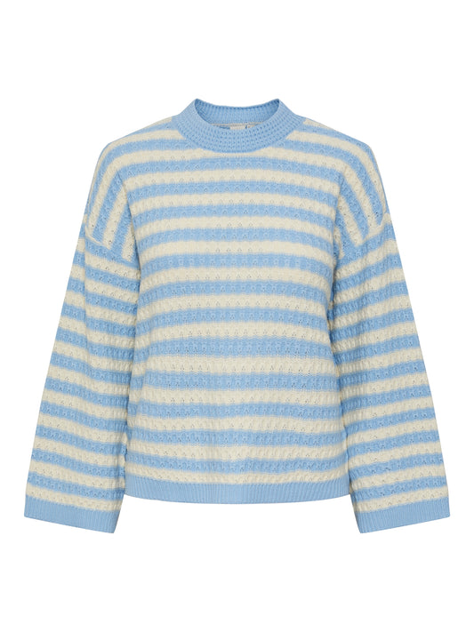 YAS BLUES LS KNIT PULLOVER