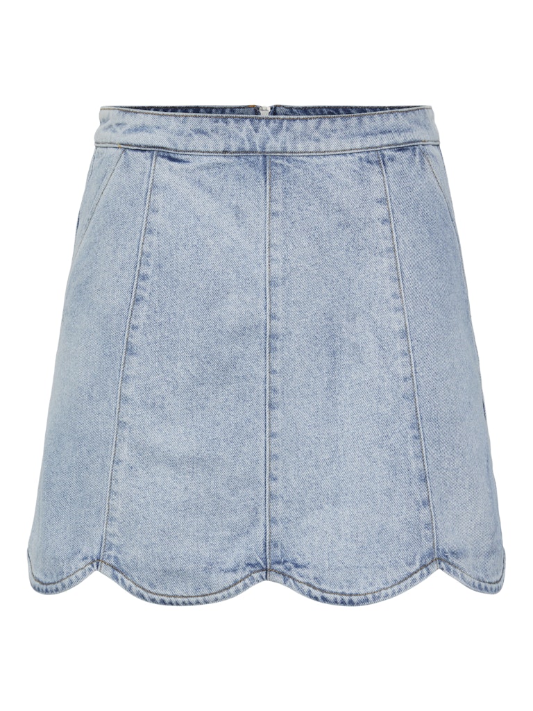 YAS SCALLOP HW SHORT DENIM SKIRT