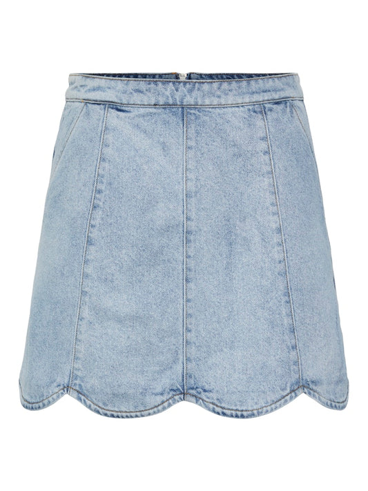 YAS SCALLOP HW SHORT DENIM SKIRT