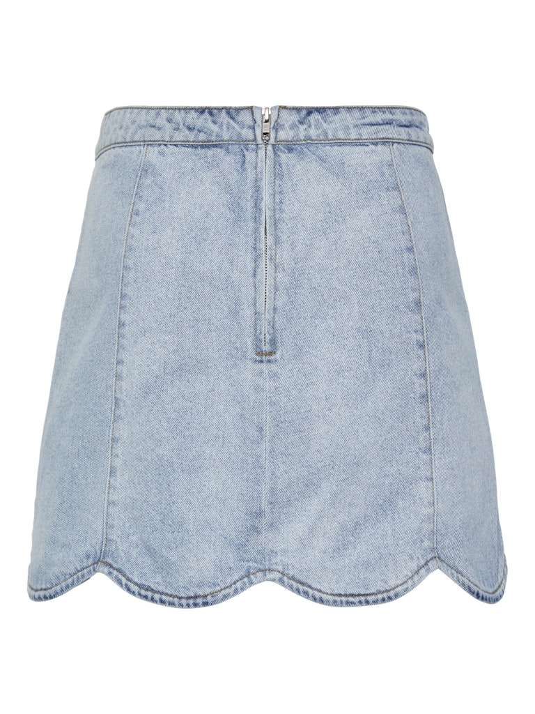 YAS SCALLOP HW SHORT DENIM SKIRT
