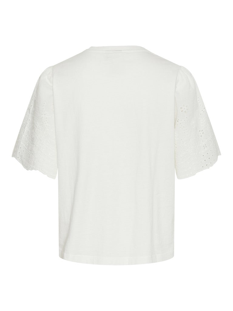 YAS LEX SS TOP W. EMB SLEEVES S. NOOS