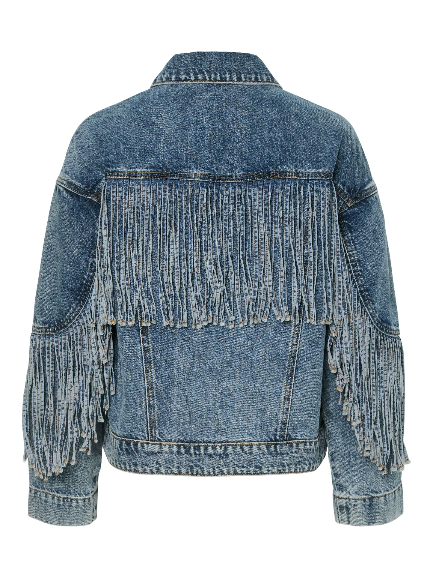 YAS AIKO LS DENIM FRINGE JACKET