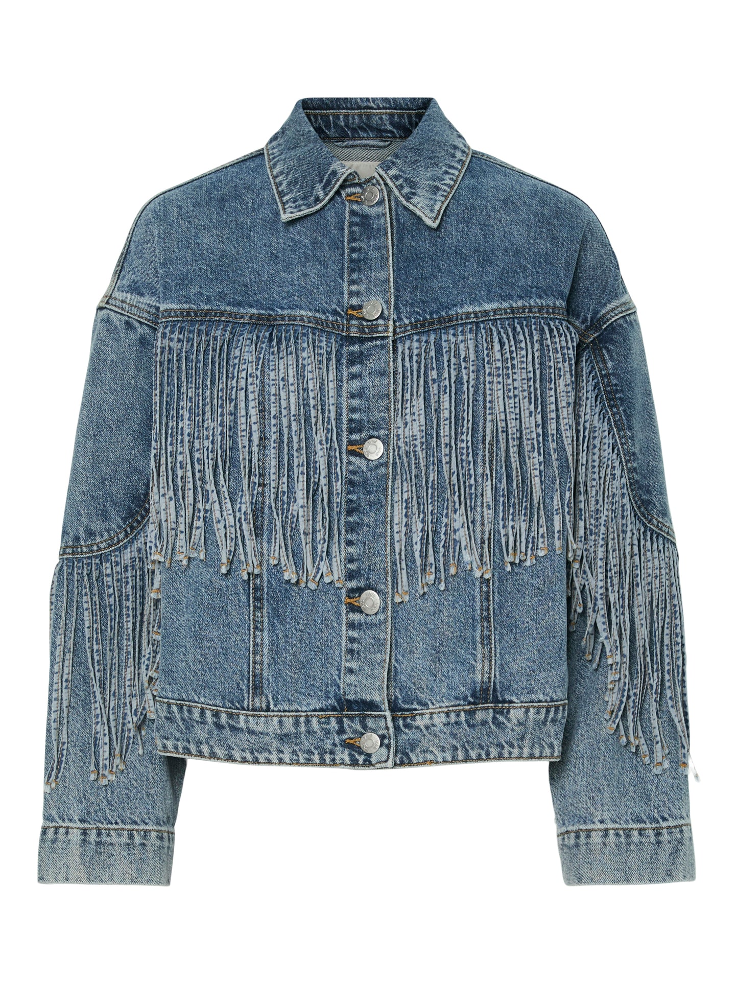 YAS AIKO LS DENIM FRINGE JACKET