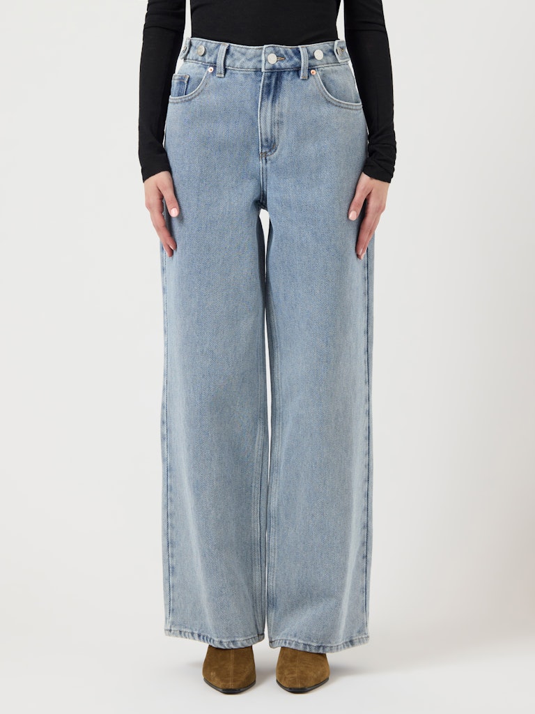 YAS ALIA MW BUTTON WIDE JEANS