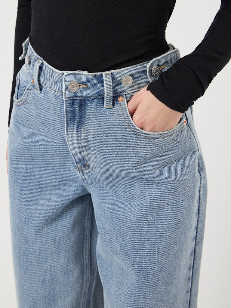 YAS ALIA MW BUTTON WIDE JEANS