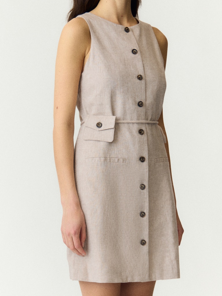 YAS USUMA SL LINEN BLEND DRESS