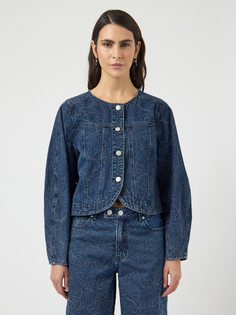 YAS ALIA LS EMBROIDERY DENIM JACKET