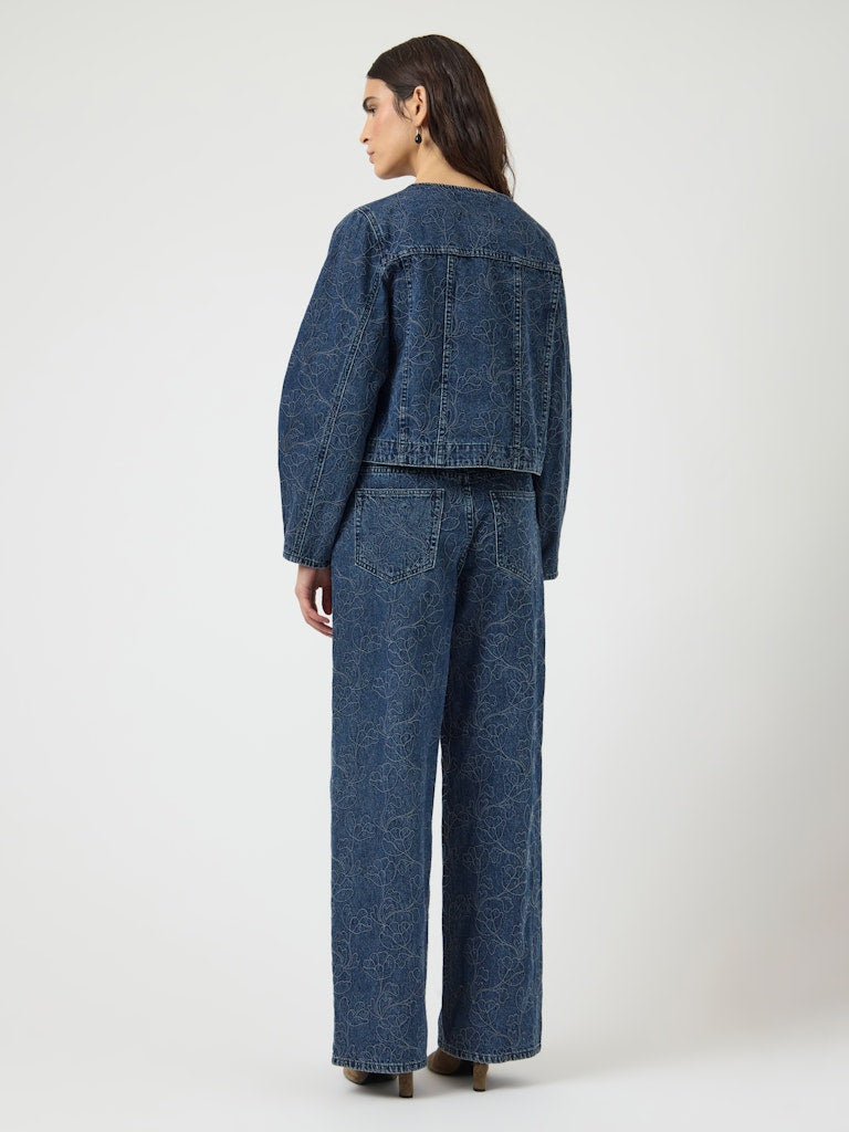 YAS ALIA LS EMBROIDERY DENIM JACKET