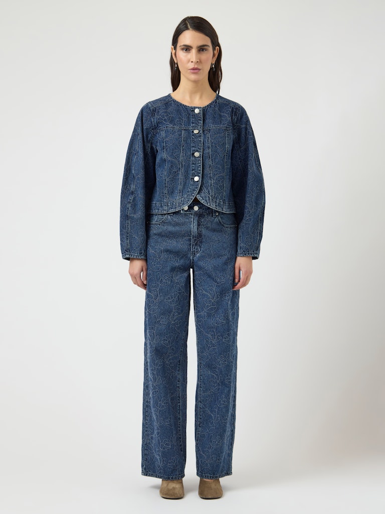 YAS ALIA LS EMBROIDERY DENIM JACKET