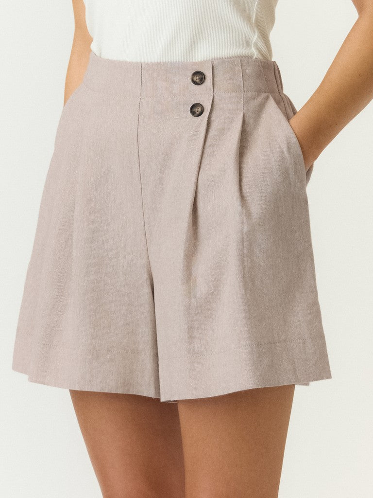 YAS USUMA HW LINEN BLEND SHORTS