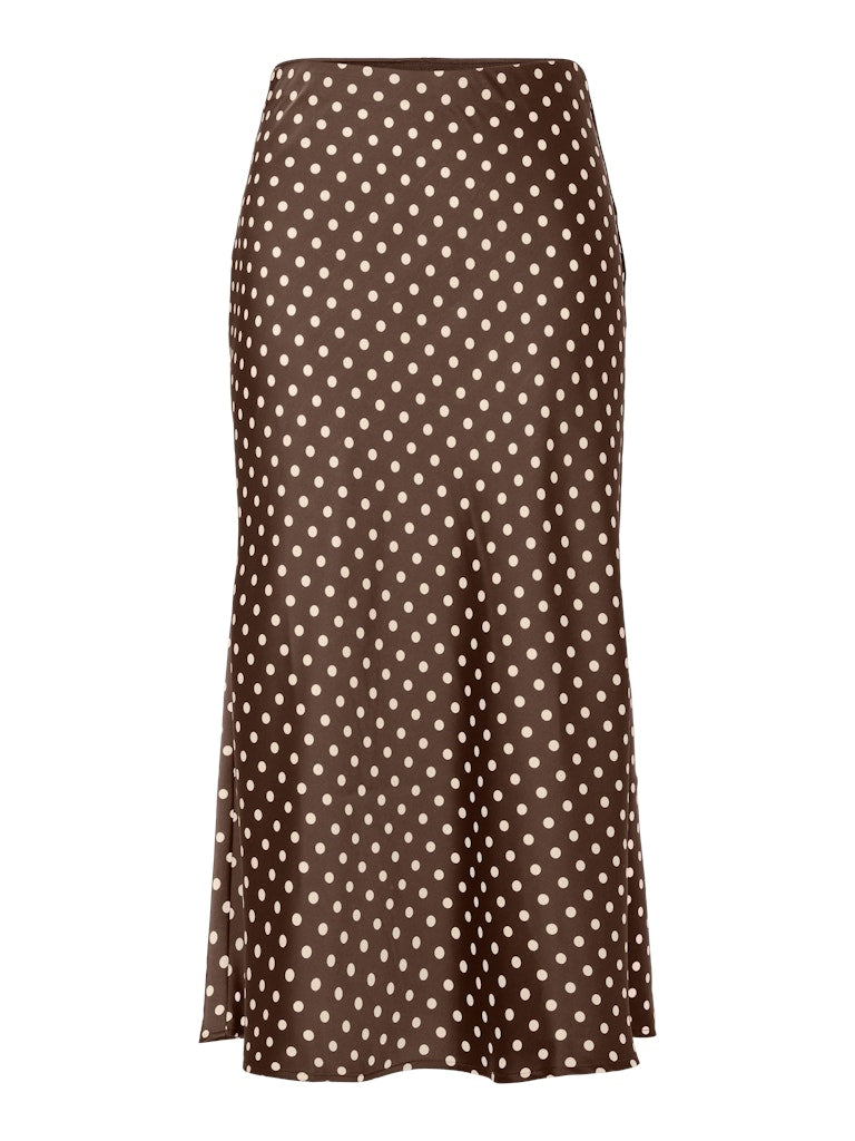 YAS PELLA HW MIDI SKIRT | BROWN DOTS