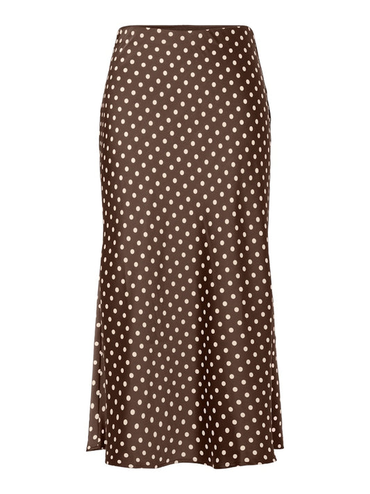 YAS PELLA HW MIDI SKIRT | BROWN DOTS