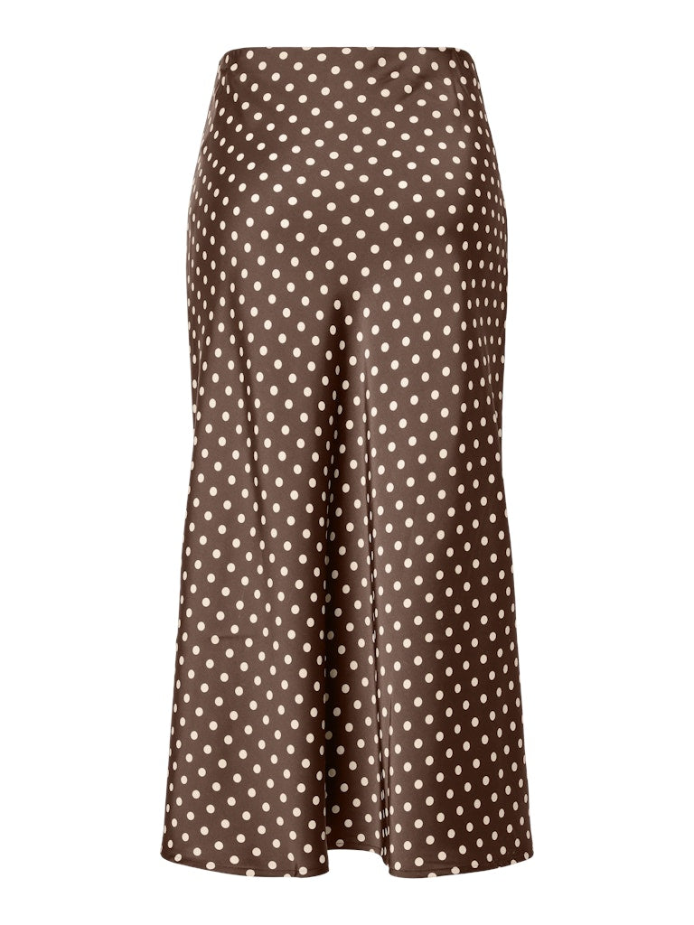 YAS PELLA HW MIDI SKIRT | BROWN DOTS