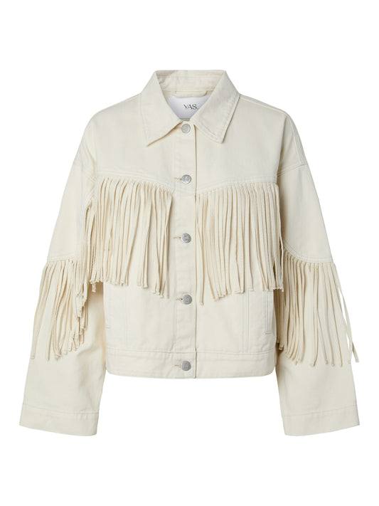 YAS AIKO DENIM FRINGE JACKET