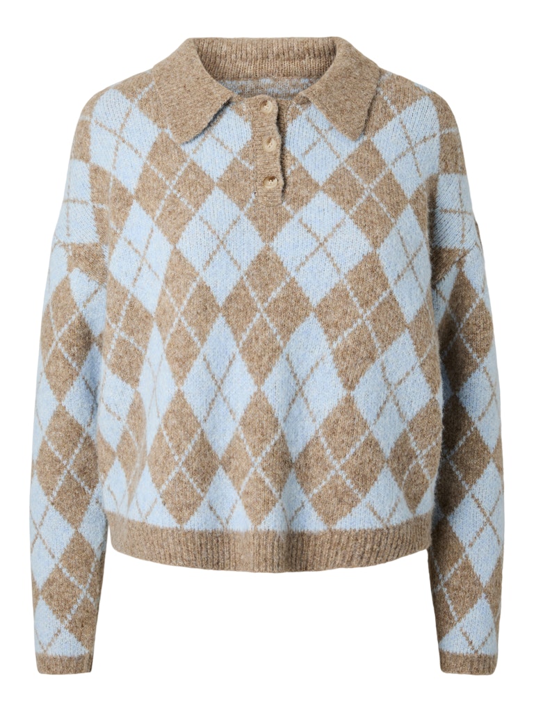 YAS CHELLI LS POLO KNIT PULLOVER