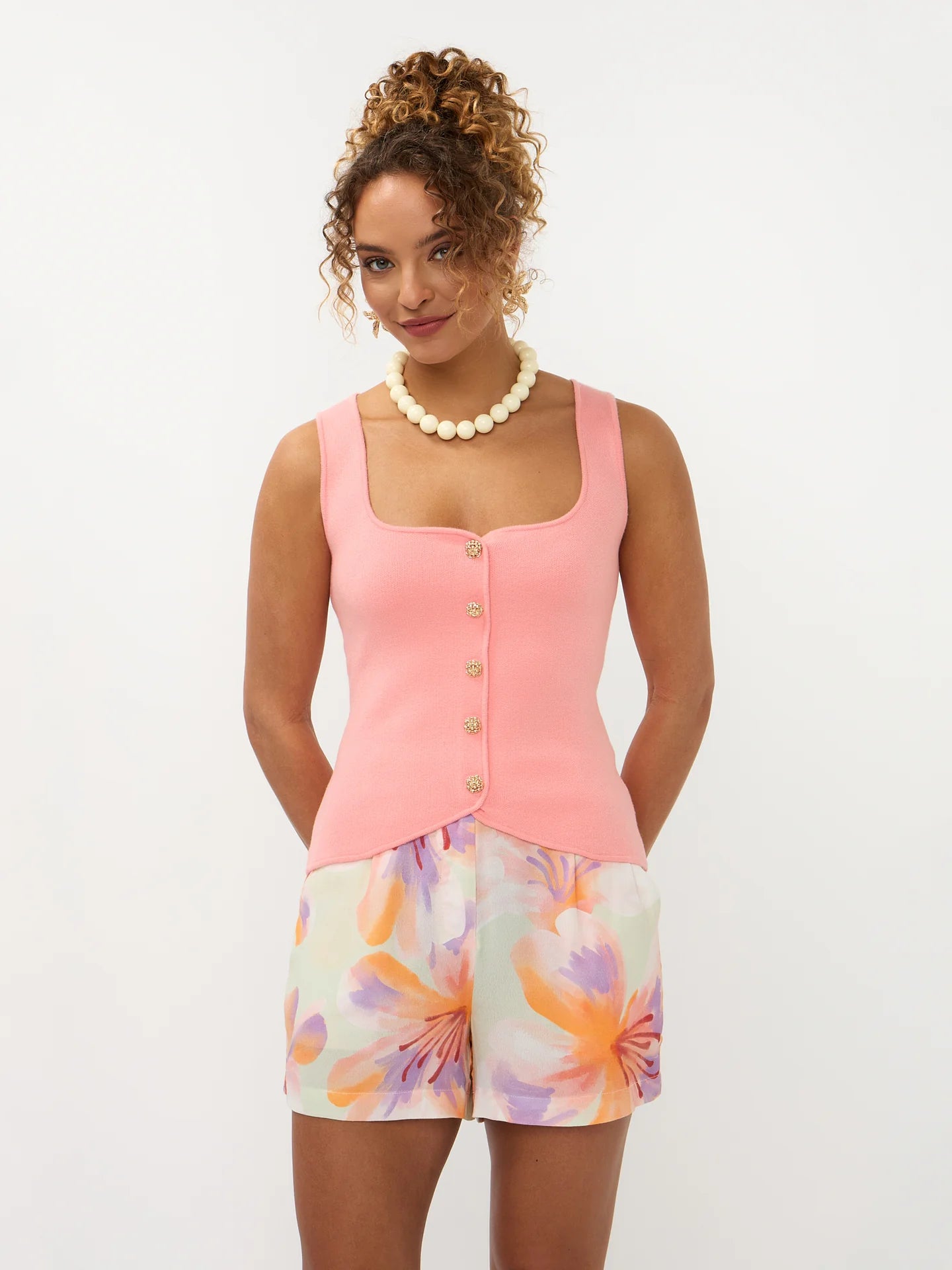 YDENCE KNITTED TOP MELLA | PEACHY PINK