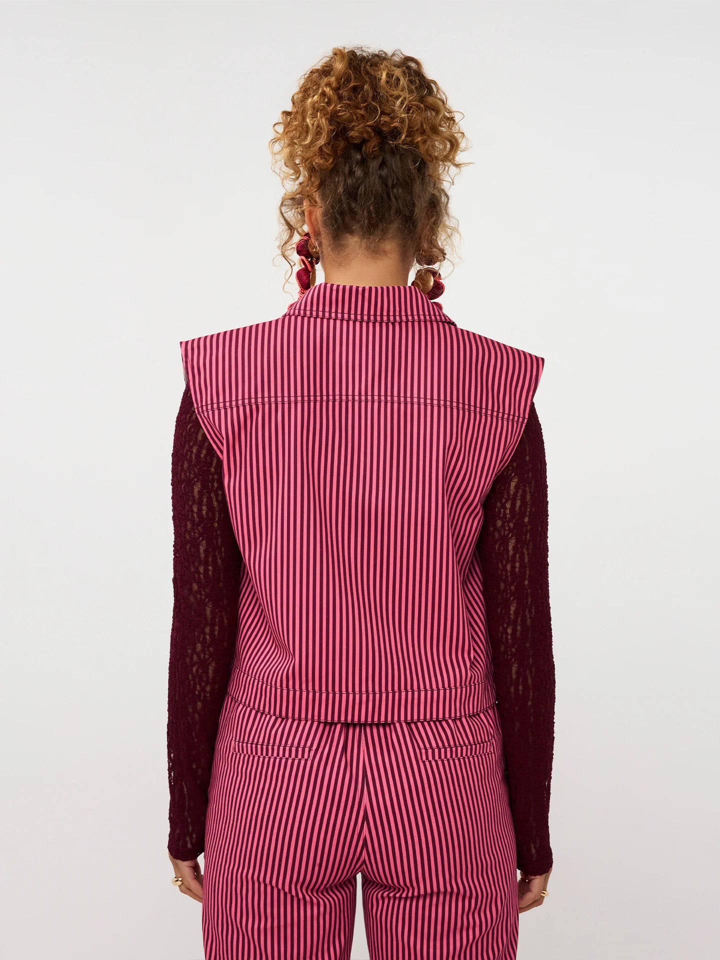 YDENCE GILET MARIT | CORAL PINK/BURGUNDY