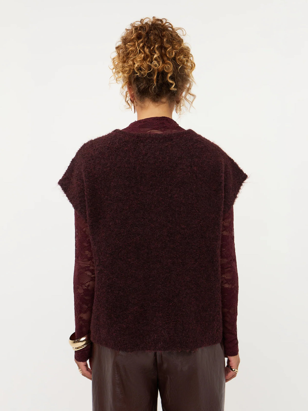 YDENCE KNITTED CARDIGAN ROCHELLE | PLUM