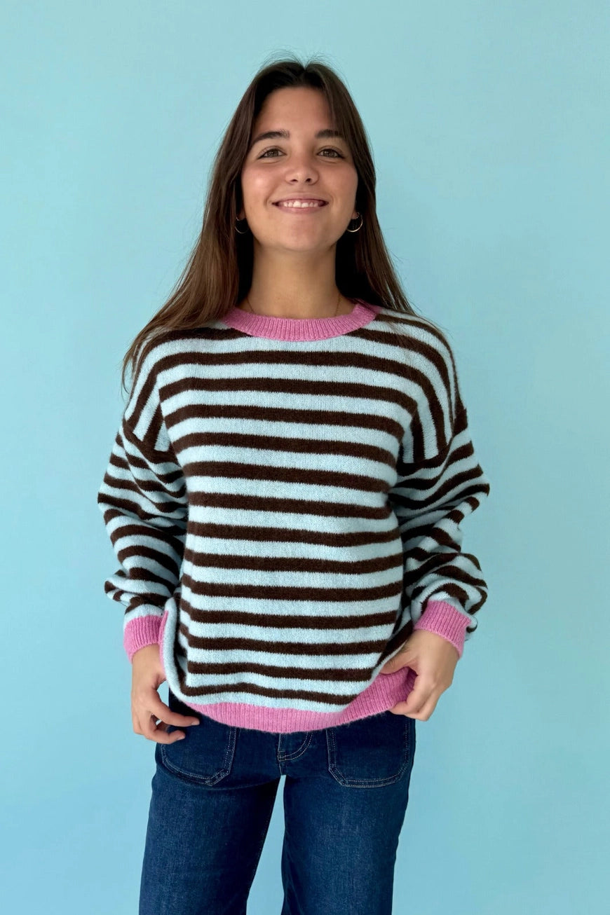 COTTON TREAT MINDTRAVELER TRUI JERSEY PIA | BRUIN/BLAUW/ROZE