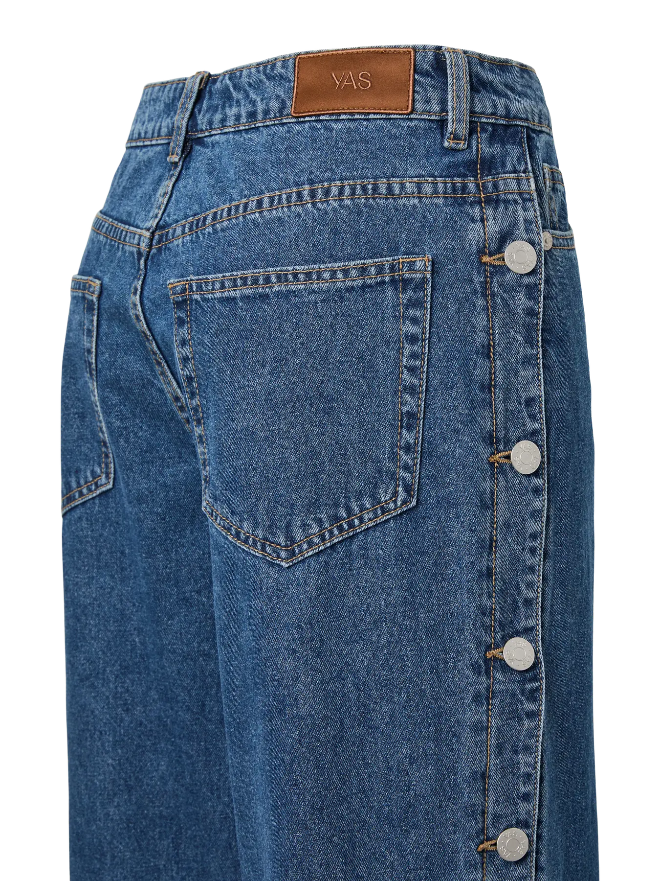 YAS BREE HW BUTTON JEANS