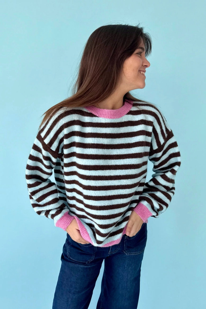 COTTON TREAT MINDTRAVELER TRUI JERSEY PIA | BRUIN/BLAUW/ROZE