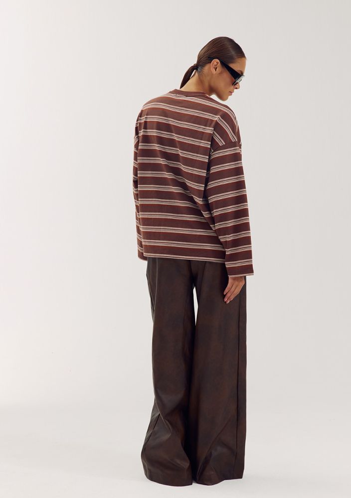 HARPER & YVE TOMMY T-SHIRT | BROWN STRIPE