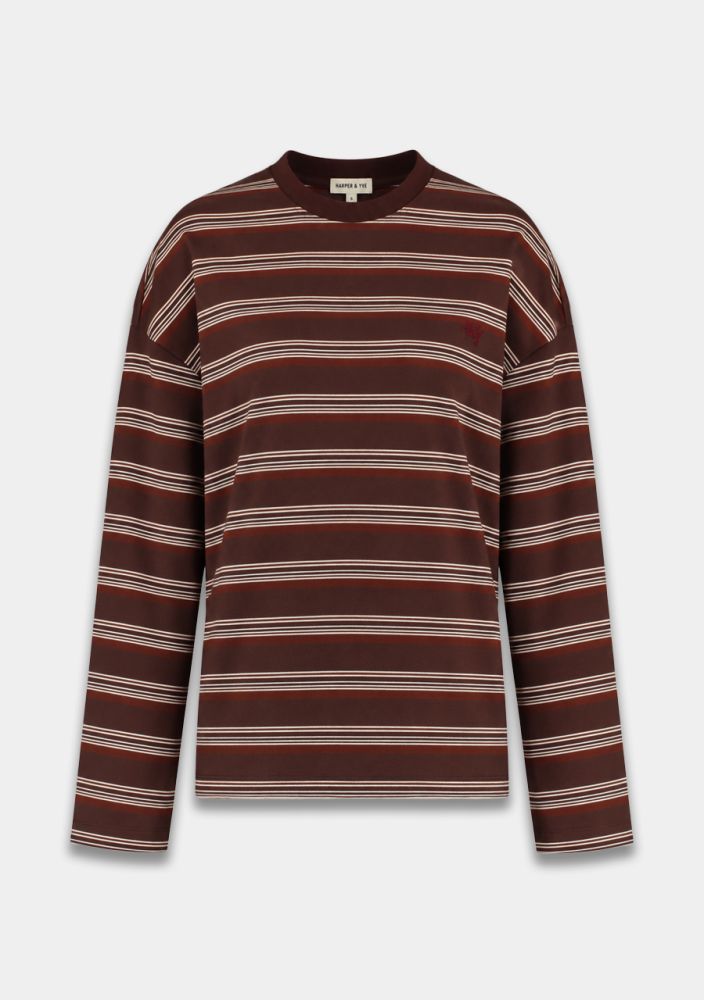 HARPER & YVE TOMMY T-SHIRT | BROWN STRIPE