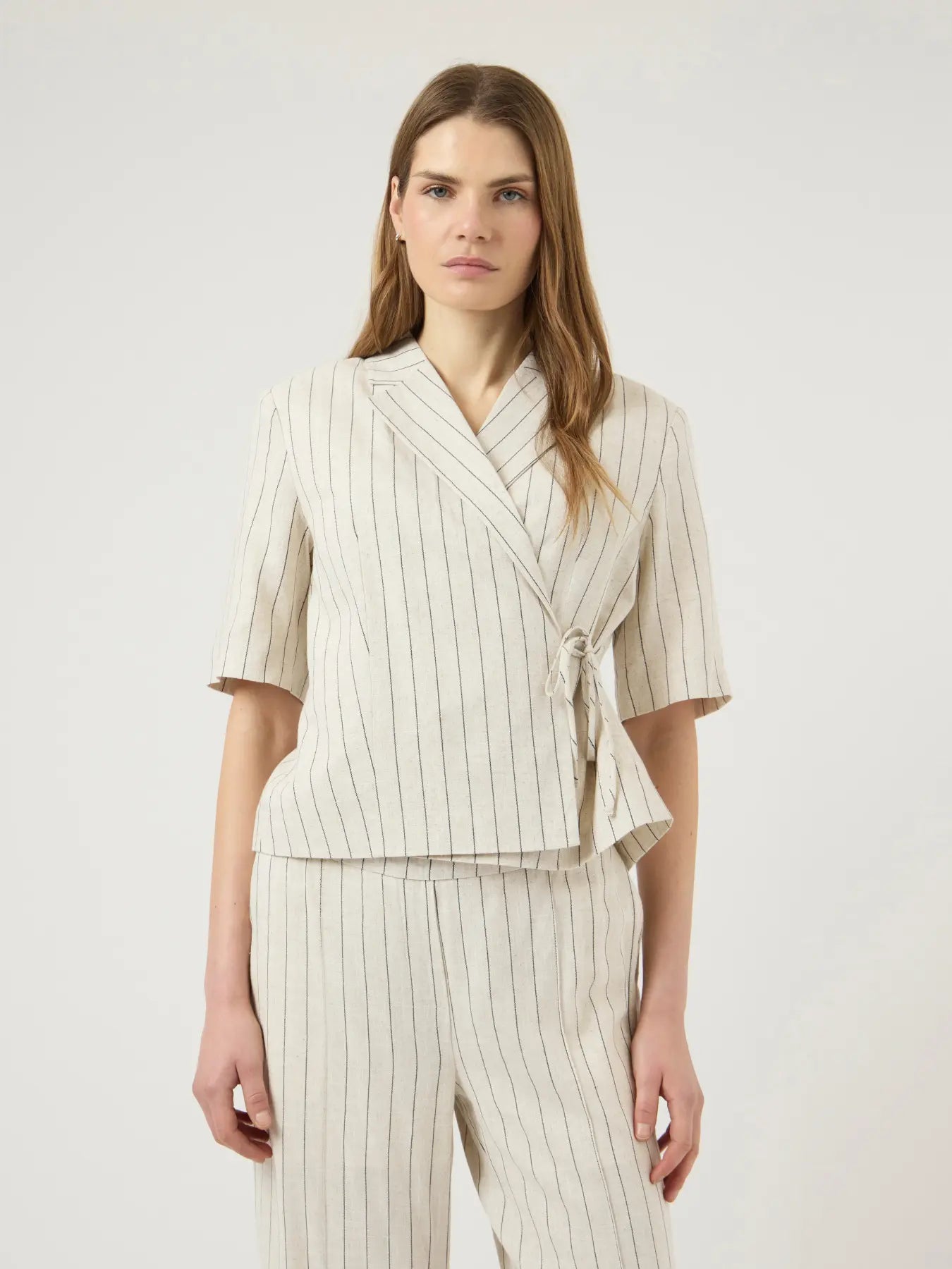 YAS LINURA 2/4 LINEN BLEND BLAZER