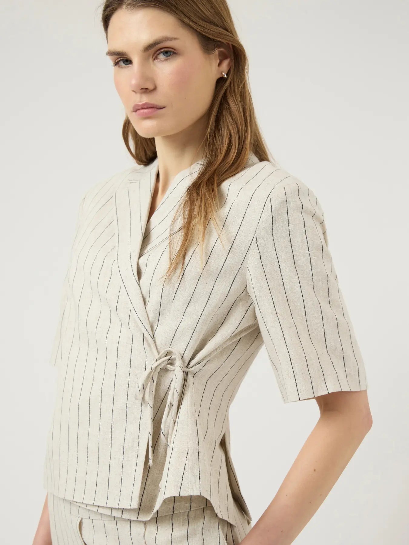 YAS LINURA 2/4 LINEN BLEND BLAZER