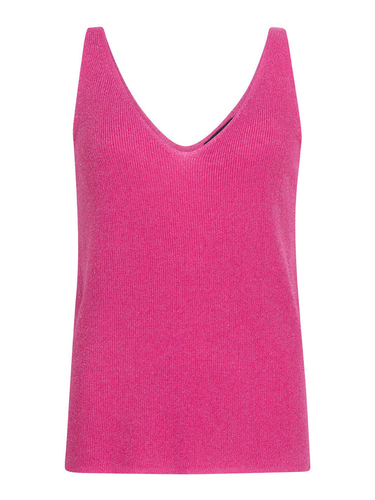 YDENCE KNITTED TOP LUREX FUCHSIA