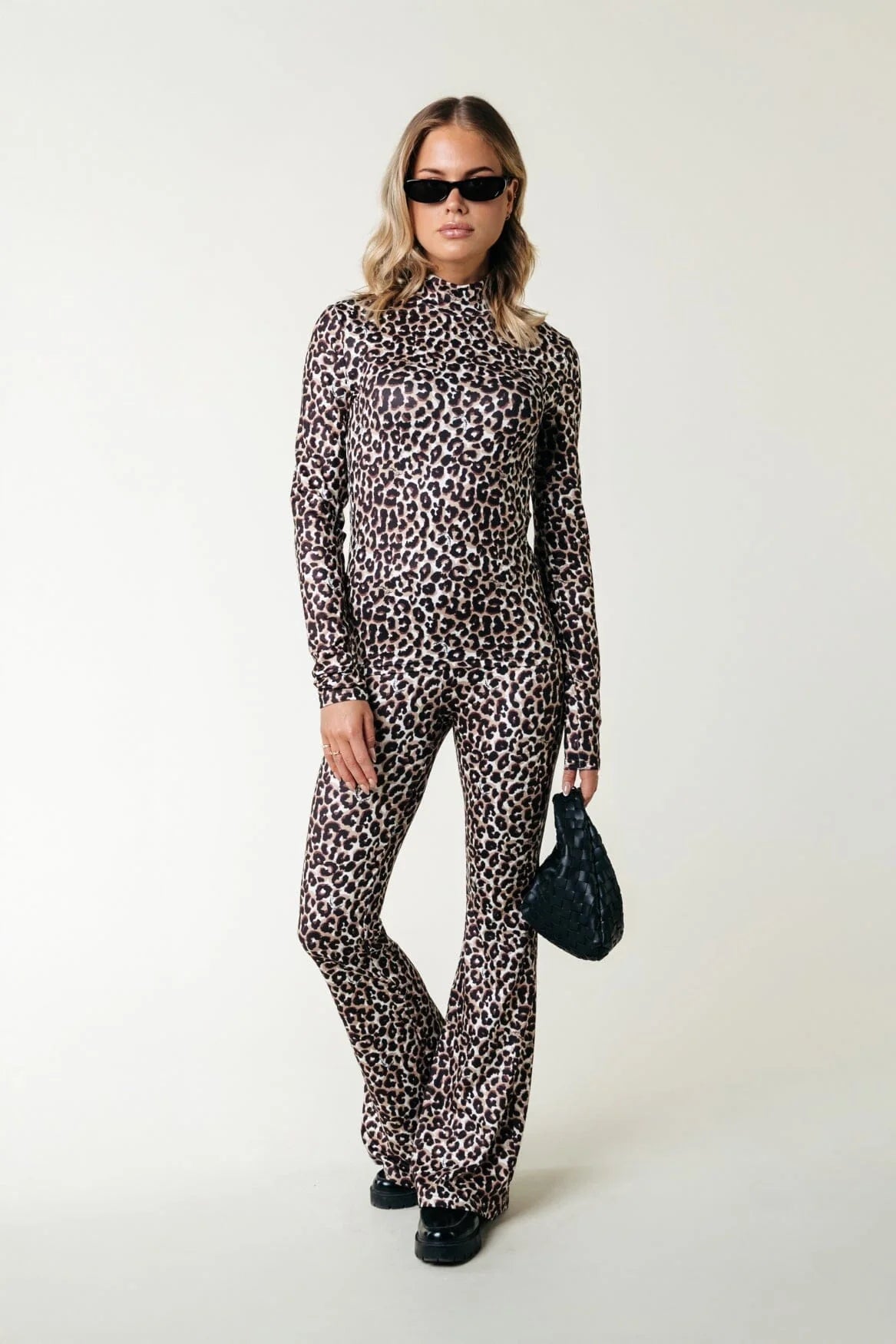 COLOURFUL REBEL LEOPARD FLARE PANTS